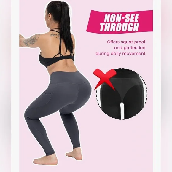 Sold out Leggings black NIP with pockets size XL tummy control black - Picture 4 of 10